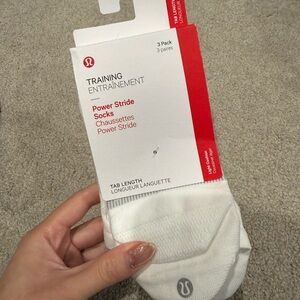 lululemon athletica Power Stride Tab White Socks - 3 Pack Size Small